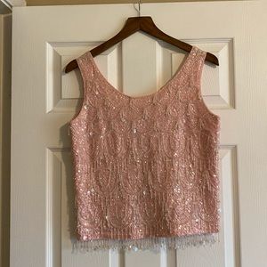 Koret of California Vintage Beaded Sequin Wool Top